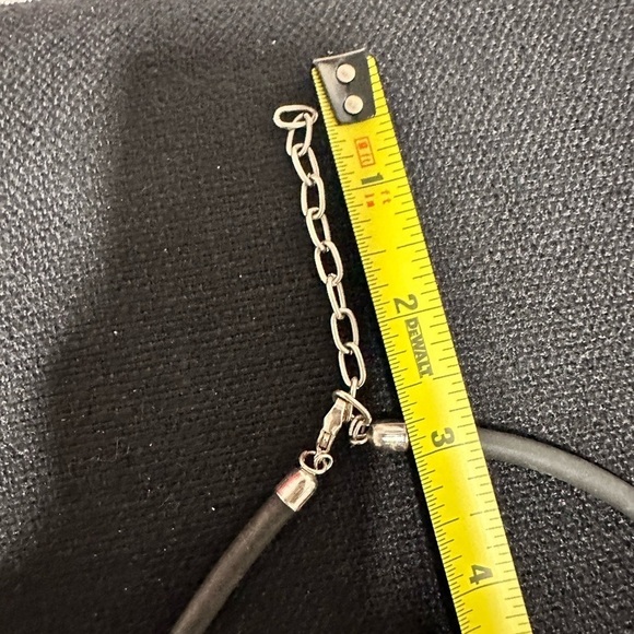 Necklace Carved Wooden AMULET Pendant Minimal Lightweight Black 1952 O - Picture 4 of 8